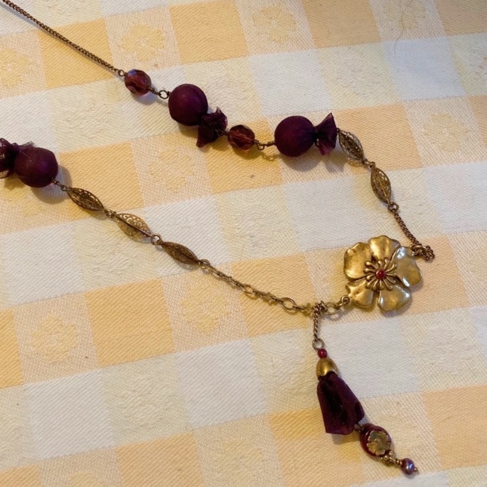 Pilgrim Danish Design floral and beaded necklace